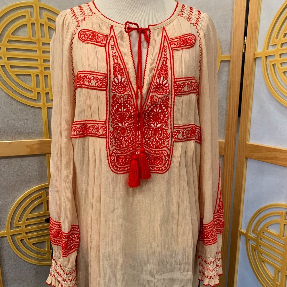 Free People Bohemian Style Mini Dress, XS